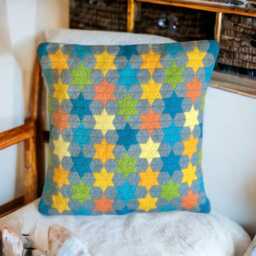 Hand Stitched Needlepoint Cushion Multicoloured Wool Tapestry Pillow - thumbnail 3