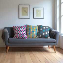 Hand Stitched Needlepoint Cushion Multicoloured Wool Tapestry Pillow - thumbnail 2