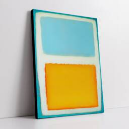 Modern Abstract Blue & Yellow Exhibition Oil Painting Wall Art, Framed Canvas Poster Print, Home Living Room Decor Gift Idea - thumbnail 2