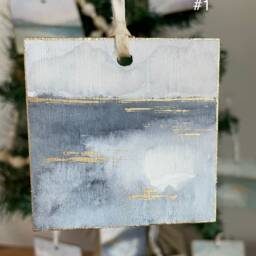 Hand Painted Watercolor Landscape Ornament - thumbnail 2
