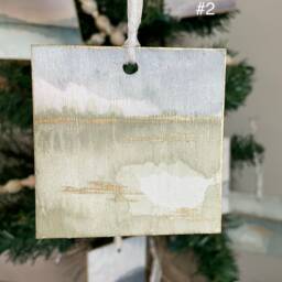 Hand Painted Watercolor Landscape Ornament - thumbnail 3