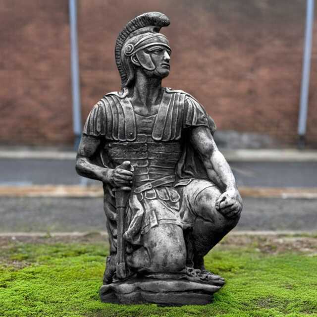 stone Warrior Sculpture Concrete Medieval Knight Figurine Outdoor Soldier Ornament Cement Memorial Decoration Military - image 1