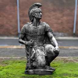 stone Warrior Sculpture Concrete Medieval Knight Figurine Outdoor Soldier Ornament Cement Memorial Decoration Military - thumbnail 1