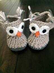 Baby Owl Blanket - Themed Room Crochet Grey Knit Gift Shower Photo - thumbnail 3