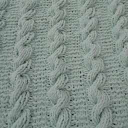 Mint Green Cabled Baby Blanket/Adult Lap Robe - thumbnail 4