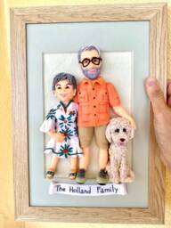 30Th Anniversary Gift For Parents Custom Portrait From Photo Couple With Dog - thumbnail 1
