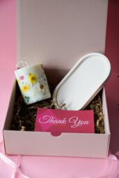 Botanical Dried Flower Candle Gift Set Soy Wax & Trinket Tray