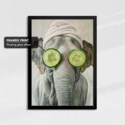 Elephant Beauty Care Towel Bath Tub Framed Poster Print Canvas Wall Decor Art Painting Bedroom Home Bathroom Funny Animal Lover Gift - thumbnail 2
