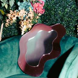 Rose Gold Wiggly Mirror - Wavy Acrylic Color Mirror Wiggly Amorphic Retro Object - thumbnail 3