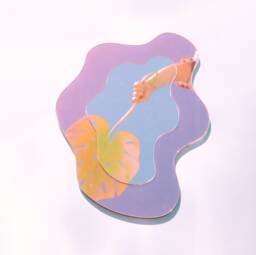 Rose Gold Wiggly Mirror - Wavy Acrylic Color Mirror Wiggly Amorphic Retro Object