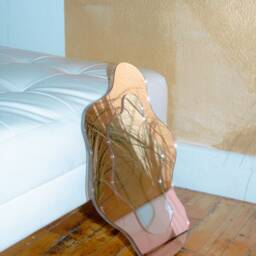 Rose Gold Wiggly Mirror - Wavy Acrylic Color Mirror Wiggly Amorphic Retro Object - thumbnail 2