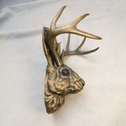 Jackalope Mount With Hand Painted Aged Gold Finish - 3D Printed Head Wall Art - thumbnail 4
