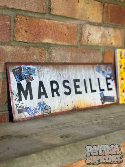 Olympique De Marseille Football Vintage Style Real Rust Metal Wall Art Les Olympiens Ultras - image 1