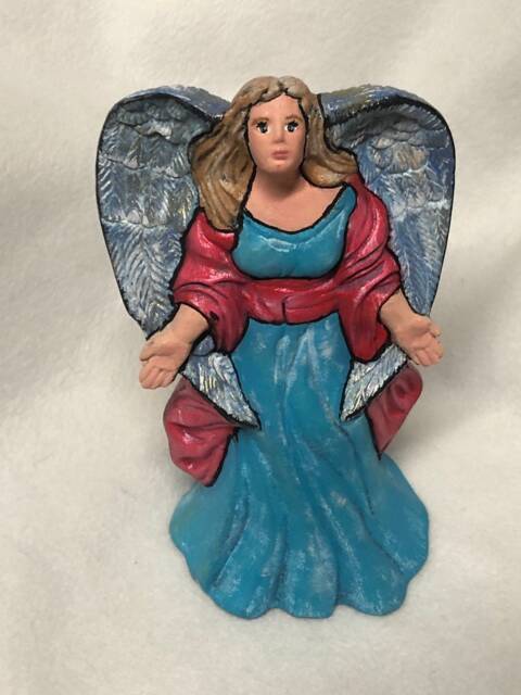 Handmade Dry Brushed Ceramic Angel Art By Marie Weaver - image 1