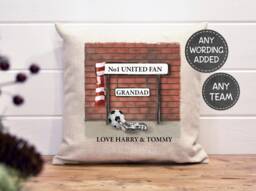 Personalized Football Gift Street Sign Cushion For Dad, Grandad - thumbnail 1