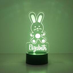 Personalised Bunny Rabbit Led Night Light - Custom Name Nursery Lamp - thumbnail 3