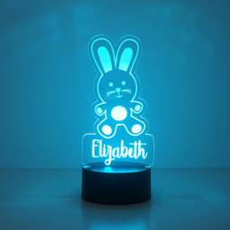 Personalised Bunny Rabbit Led Night Light - Custom Name Nursery Lamp - thumbnail 2