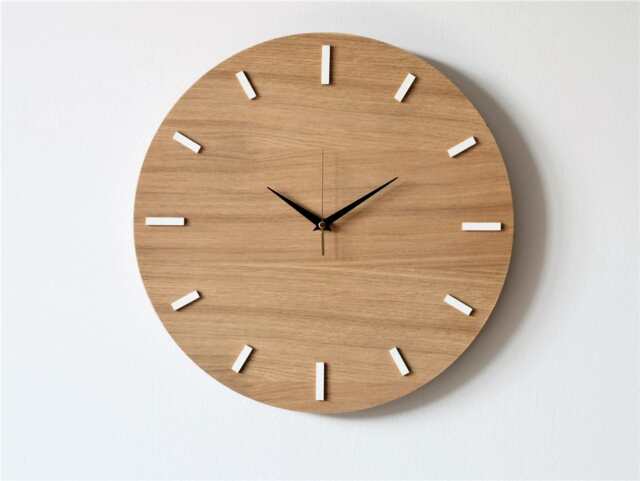 Oak Veneer Wall Clock Modern Scandinavian Design - 15.7 Inch - image 1