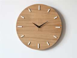 Oak Veneer Wall Clock Modern Scandinavian Design - 15.7 Inch - thumbnail 1