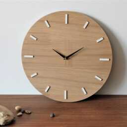 Oak Veneer Wall Clock Modern Scandinavian Design - 15.7 Inch - thumbnail 2