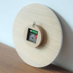 Oak Veneer Wall Clock Modern Scandinavian Design - 15.7 Inch - thumbnail 4