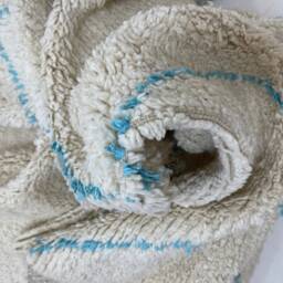 Handmade Wool Moroccan Rug Minimalist Atlas Carpet - 7x9Ft - thumbnail 2