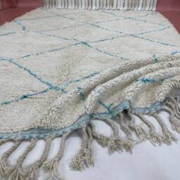 Handmade Wool Moroccan Rug Minimalist Atlas Carpet - 7x9Ft - thumbnail 4