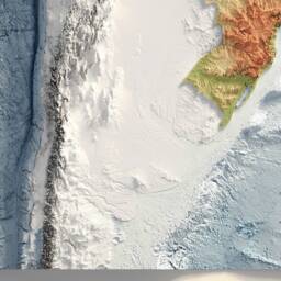 Brazil Bathymetry Print - Ocean Topographical Map South America Wall Art Poster - thumbnail 3