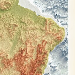 Brazil Bathymetry Print - Ocean Topographical Map South America Wall Art Poster - thumbnail 2