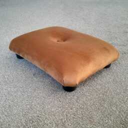 Handmade Gold Velvet Footstool Small Golden Yellow Ottoman, Home Office Support. Ud - thumbnail 3