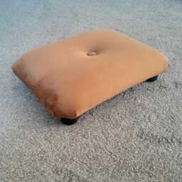 Handmade Gold Velvet Footstool Small Golden Yellow Ottoman, Home Office Support. Ud - thumbnail 4