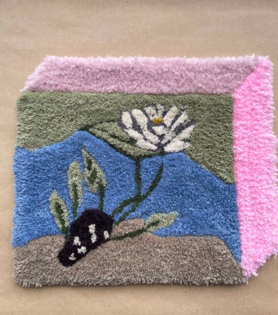 Moderntapestry, Wall Rug, Home Decor, Lotus Flower Design, Tufted Hanging Carpet, Wall Rug - image 1