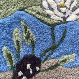 Moderntapestry, Wall Rug, Home Decor, Lotus Flower Design, Tufted Hanging Carpet, Wall Rug - thumbnail 4