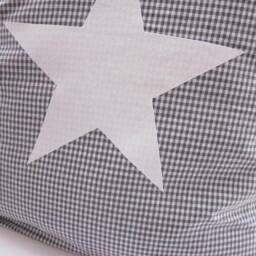 Checked Cushion Cover, Pillow, Star, Grey, White, 40 X cm - thumbnail 3