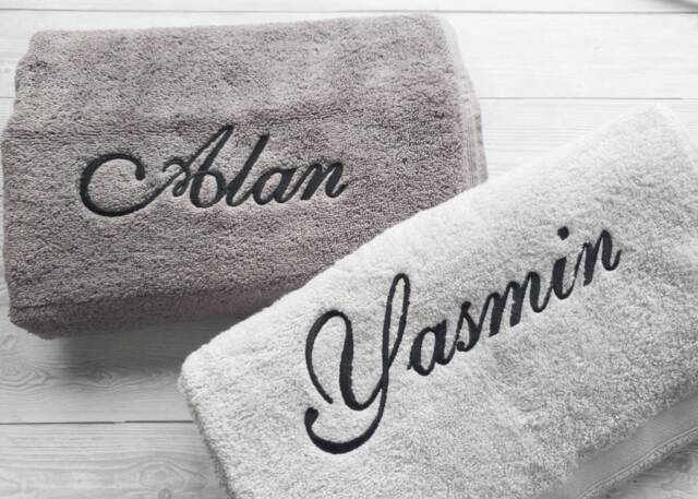 Personalised Embroidered Towel With Single Name, Home Gift, Bath Towel, Hand Sheet, Birthday Christmas Gift, Housewarming - image 1