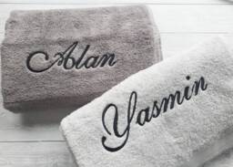 Personalised Embroidered Towel With Single Name, Home Gift, Bath Towel, Hand Sheet, Birthday Christmas Gift, Housewarming - thumbnail 1