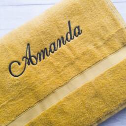 Personalised Embroidered Towel With Single Name, Home Gift, Bath Towel, Hand Sheet, Birthday Christmas Gift, Housewarming - thumbnail 3