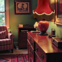Traditional Burgundy Red Fabric Lampshade Handmade For Table & Floor Standard Lamp Bases, Wall Light Fixtures, Ceiling Fittings - thumbnail 3