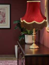Traditional Burgundy Red Fabric Lampshade Handmade For Table & Floor Standard Lamp Bases, Wall Light Fixtures, Ceiling Fittings - thumbnail 1