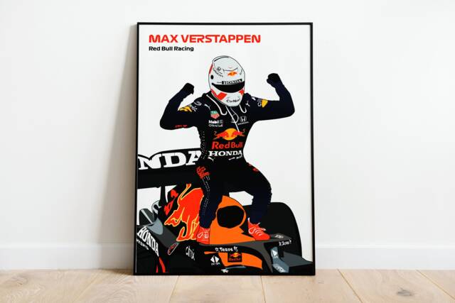 Max Verstappen F1 Red Bull Racing - Illustration Vector Minimalistic Poster Art Print 2021 Gp Formula 1