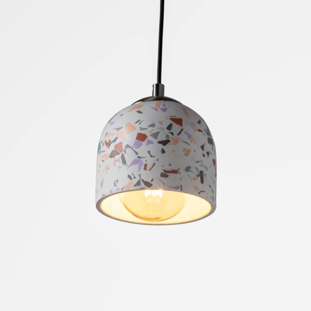 Dome Terrazzo Concrete Pendant Lamp, Stone Chandelier, Designer Hanging Lights, Scandinavian Design, Accessories - image 1