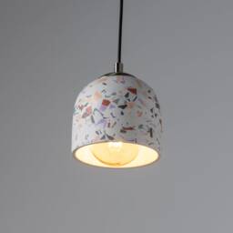 Dome Terrazzo Concrete Pendant Lamp, Stone Chandelier, Designer Hanging Lights, Scandinavian Design, Accessories - thumbnail 2