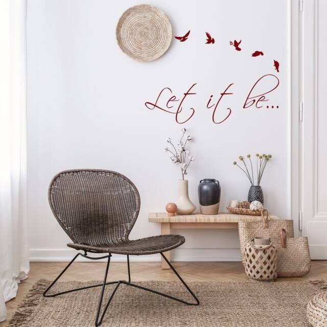 Let It Be Wall Sticker - Lets Go Love Vinyl Decal Die Cut Art Quote Stickers Lettering Music Room Inspirational Decoration Punk Label - image 1