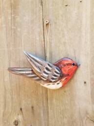 House Finch Wood Carved Ornament