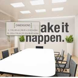 Make It Happen - Minimalist Vinyl Wall Decal Motivational Office Decor, Inspiration Quote For Workspace - thumbnail 2