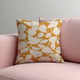 Retro Mustard Leaf Cushion Cover, Mid-Century Modern Abstract Pillowcase, Minimalist Orange Living Room & Bedroom Decor - thumbnail 3