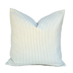 Two High Quality Magnolia Pillow Covers, Tan Ecru Pillow, Cushion, Decorative Throw Striped Pillow - thumbnail 2