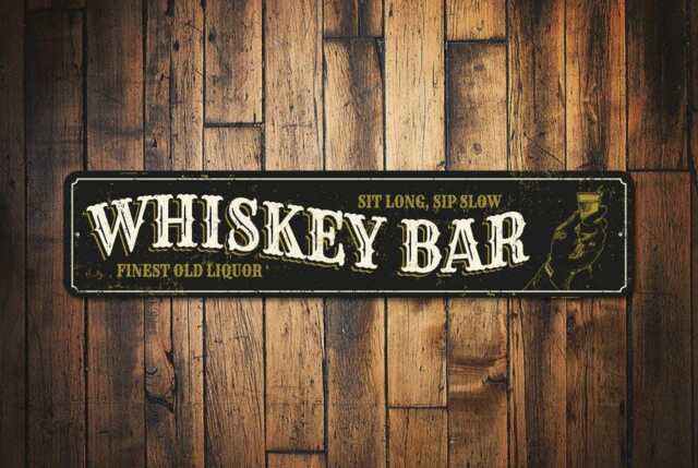 Whiskey Sign, Bar Custom Decor, Lover Gift For Bar, Metal Wall Art - image 1