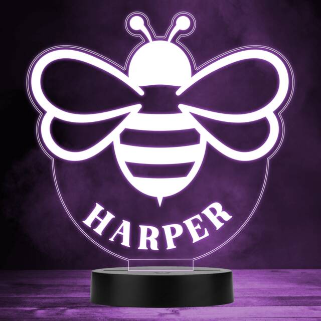 Bumble Bee Bug Insect Colour Changing Personalised Gift Led Lamp Night Light - Bedroom - image 1