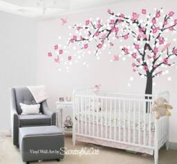 Cherry Blossom Tree Vinyl Wall Decal - Nursery Decor